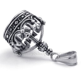 Collier Pendentif Couronne Impériale En Titane (Chaîne Gratuite)