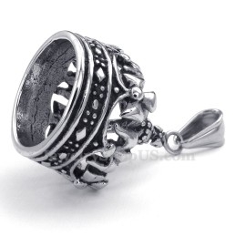 Collier Pendentif Couronne Impériale En Titane (Chaîne Gratuite)
