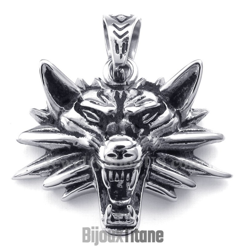 Collier Pendentif Loup En Titane (Chaîne Gratuite) Collier Pendentif Loup En Titane (Chaîne Gratuite)