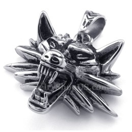 Collier Pendentif Loup En Titane (Chaîne Gratuite)