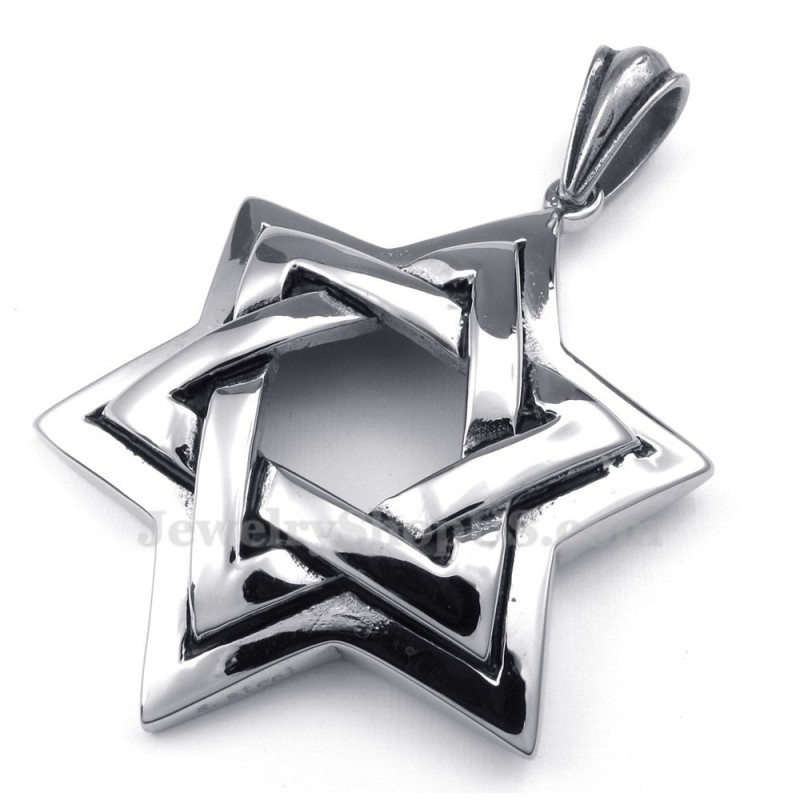 Collier Avec Pendentif Étoile De David En Titane (Chaîne Offerte) Collier Avec Pendentif Étoile De David En Titane (Chaîne Offerte)