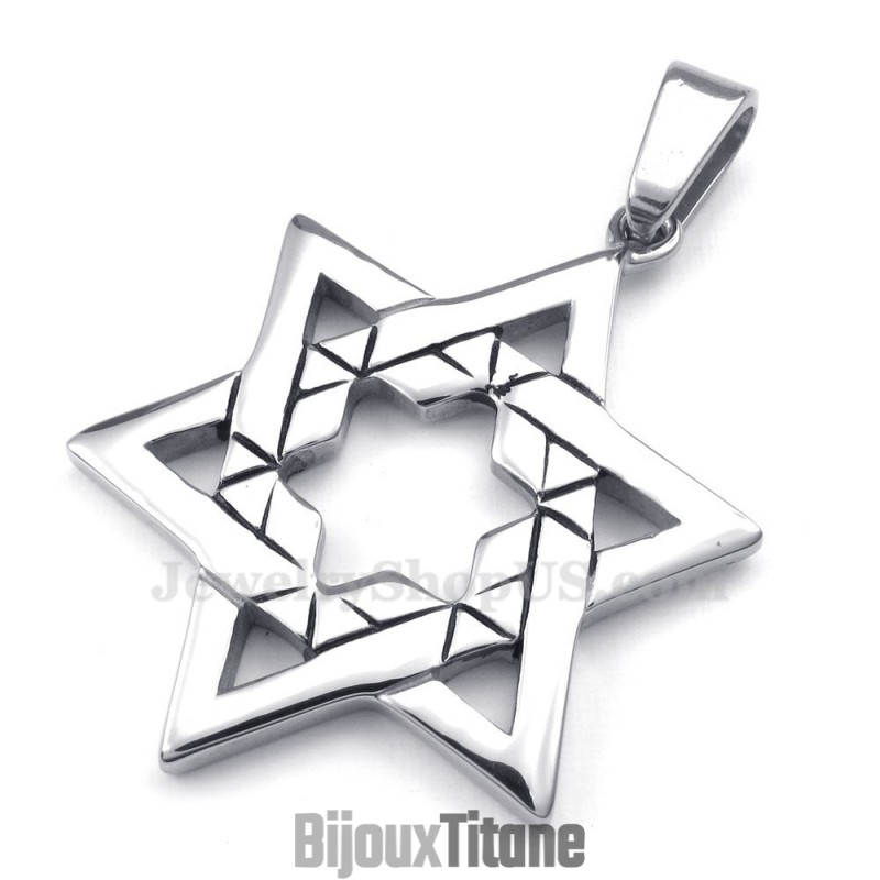 Collier Pendentif Étoile Porte-Bonheur En Titane (Chaîne Gratuite)