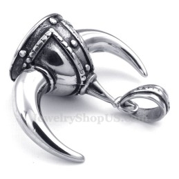 Collier Avec Pendentif En Forme De Casque En Corne De Titane (Chaîne Gratuite)