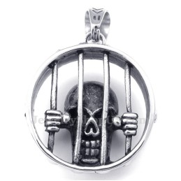 Collier Pendentif Tête De Mort En Titane (Chaîne Gratuite)