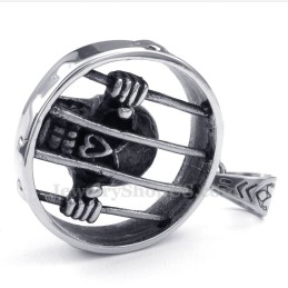 Collier Pendentif Tête De Mort En Titane (Chaîne Gratuite)