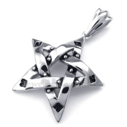 Collier Avec Pendentif Étoile À Cinq Branches En Titane (Chaîne Offerte)