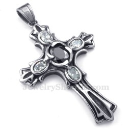 Collier Avec Pendentif Croix En Titane Et Zircon (Chaîne Offerte)