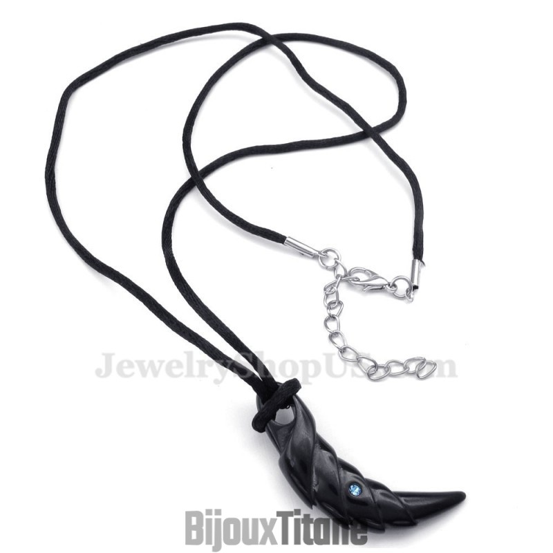 Collier Pendentif Talon En Titane Noir (Chaîne Gratuite) Collier Pendentif Talon En Titane Noir (Chaîne Gratuite)
