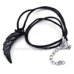 Collier Pendentif Talon En Titane Noir (Chaîne Gratuite)