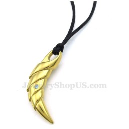 Collier Pendentif Talon En Titane Doré (Chaîne Offerte)