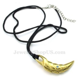 Collier Pendentif Talon En Titane Doré (Chaîne Offerte)