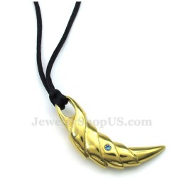 Collier Pendentif Talon En Titane Doré (Chaîne Offerte)
