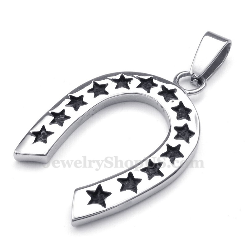 Collier Pendentif Fer À Cheval En Titane (Chaîne Gratuite) Collier Pendentif Fer À Cheval En Titane (Chaîne Gratuite)
