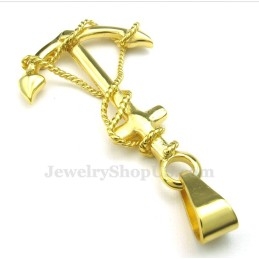 Collier Pendentif Ancre En Titane Et Or (Chaîne Gratuite)