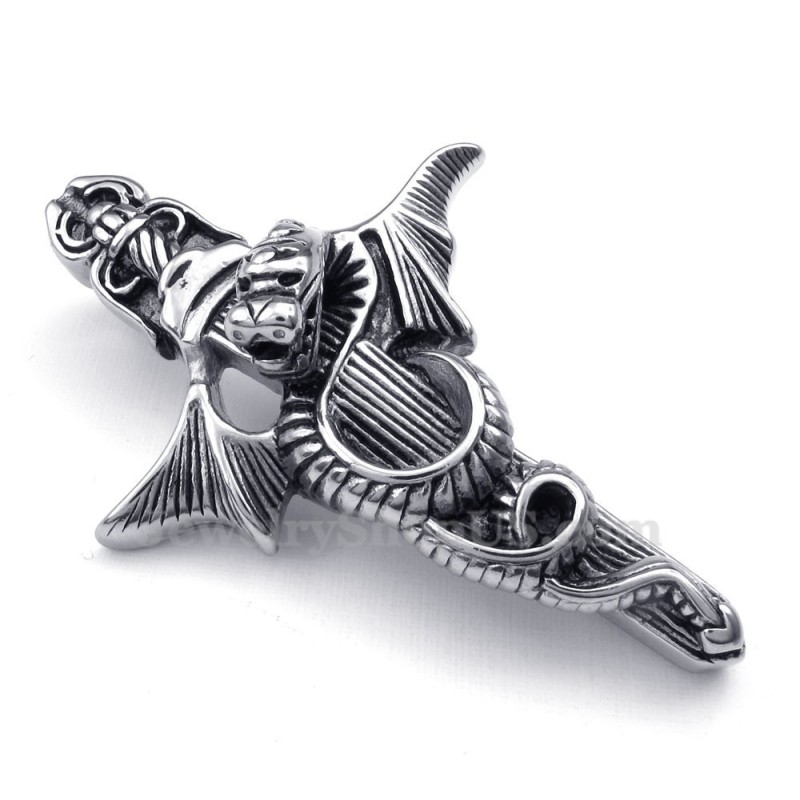 Collier Pendentif Ptérosaure En Titane Épée (Chaîne Gratuite) Collier Pendentif Ptérosaure En Titane Épée (Chaîne Gratuite)