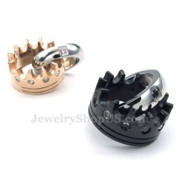 Collier Avec Pendentif Pour Couple En Titane Avec Couronne Impériale (Chaîne Offerte) (Une Paire)
