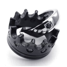 Collier Avec Pendentif Pour Couple En Titane Avec Couronne Impériale (Chaîne Offerte) (Une Paire)