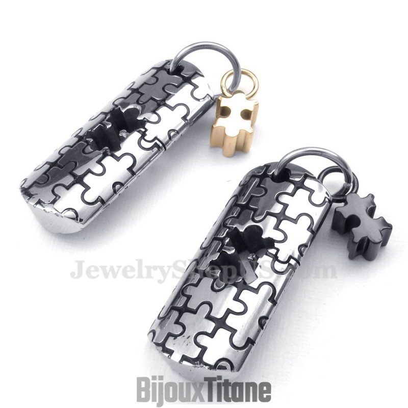 Collier Avec Pendentif Pour Couple En Titane (Chaîne Offerte) (Une Paire) Collier Avec Pendentif Pour Couple En Titane (Chaîne Offerte) (Une Paire)