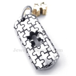 Collier Avec Pendentif Pour Couple En Titane (Chaîne Offerte) (Une Paire)