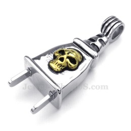 Collier Avec Pendentif En Forme De Tête De Mort En Titane (Chaîne Offerte)