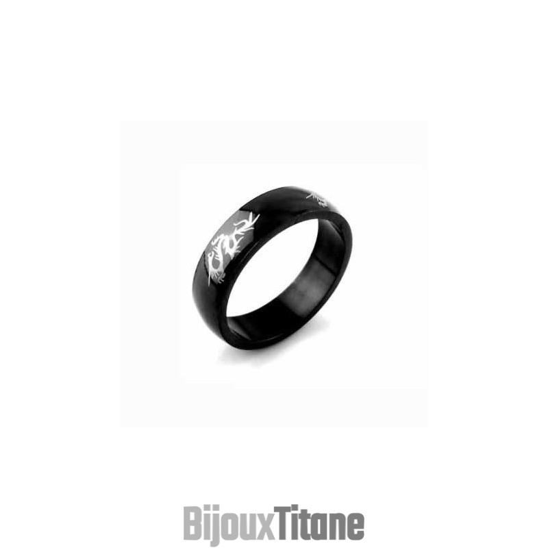 Bague Dragon Pour Homme En Titane Noir 6 Mm Bague Dragon Pour Homme En Titane Noir 6 Mm