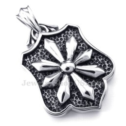 Collier Pendentif En Titane Avec Cartes De Fleurs (Chaîne Gratuite)