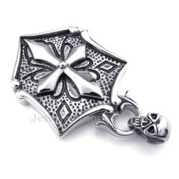 Collier Pendentif En Titane Avec Croix Et Cartes (Chaîne Gratuite)