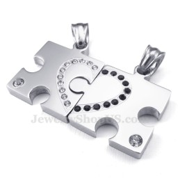 Collier Avec Pendentif En Titane Pour Couple (Chaîne Offerte) (Une Paire)