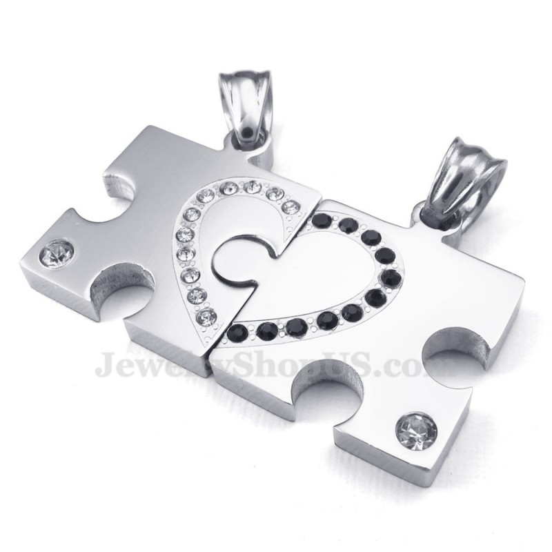 Collier Avec Pendentif En Titane Pour Couple (Chaîne Offerte) (Une Paire) Collier Avec Pendentif En Titane Pour Couple (Chaîne Offerte) (Une Paire)