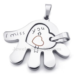 Collier Avec Pendentif Main En Titane Pour Couple (Chaîne Offerte) (Une Paire)