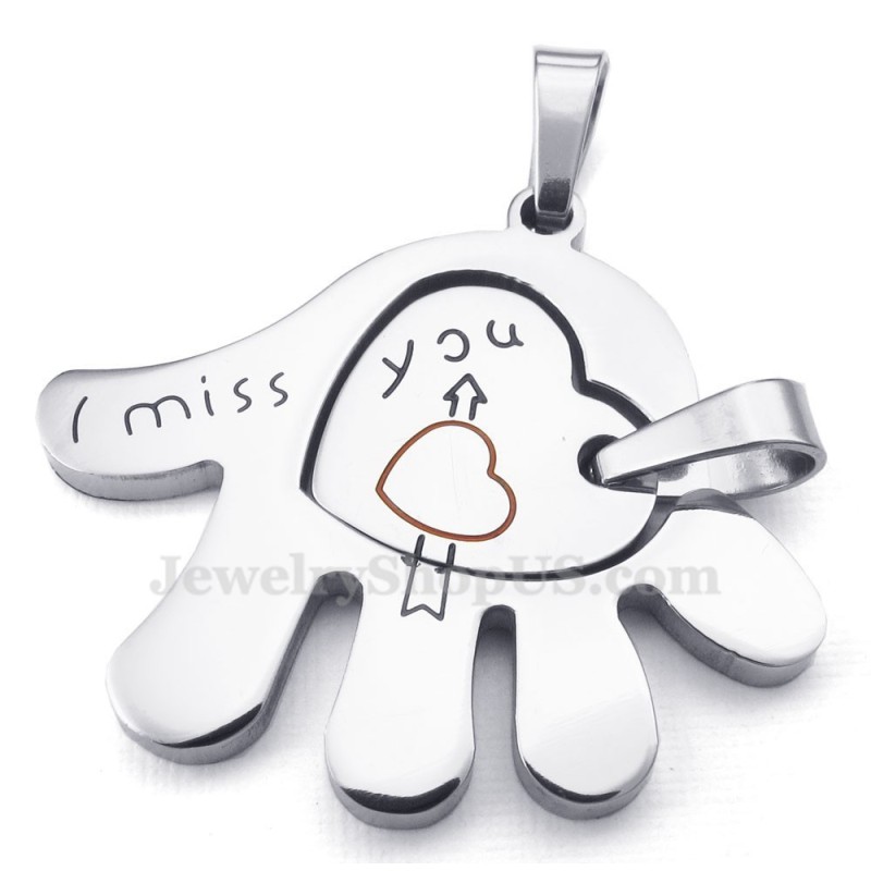 Collier Avec Pendentif Main En Titane Pour Couple (Chaîne Offerte) (Une Paire) Collier Avec Pendentif Main En Titane Pour Couple (Chaîne Offerte) (Une Paire)