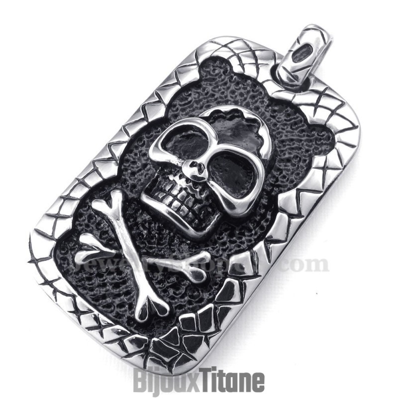 Collier Pendentif Tête De Mort En Titane (Chaîne Offerte) Collier Pendentif Tête De Mort En Titane (Chaîne Offerte)