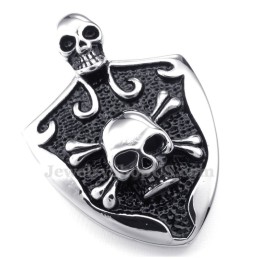 Collier Pendentif Tête De Mort En Titane (Chaîne Gratuite)