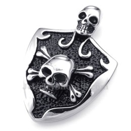 Collier Pendentif Tête De Mort En Titane (Chaîne Gratuite)