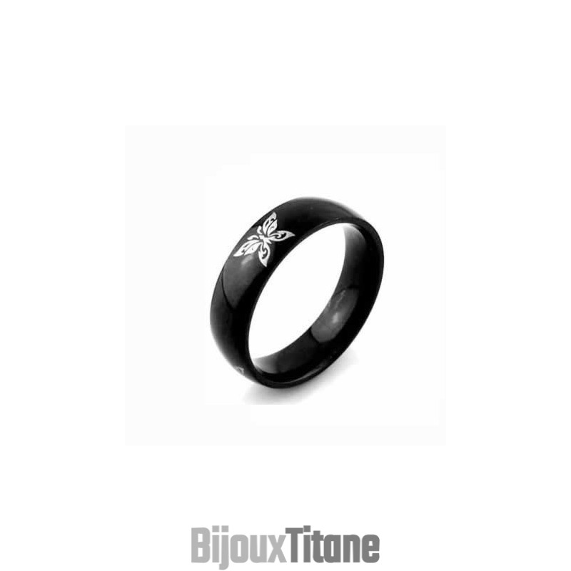 Bague Papillon En Titane Noir Pour Homme, 6 Mm Bague Papillon En Titane Noir Pour Homme, 6 Mm