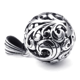 Collier Pendentif Boule Creuse En Titane (Chaîne Gratuite)