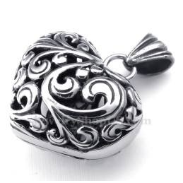 Collier Pendentif Cœur Creux En Titane (Chaîne Gratuite)