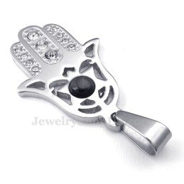 Collier Pendentif Exquis En Titane Avec Main (Chaîne Gratuite)