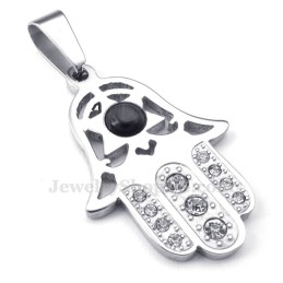 Collier Pendentif Exquis En Titane Avec Main (Chaîne Gratuite)