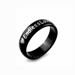 Bague En Titane Noir Pour Homme Endless Love 6 Mm