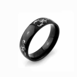 Bague Scorpion King Pour Homme En Titane Noir 6 Mm