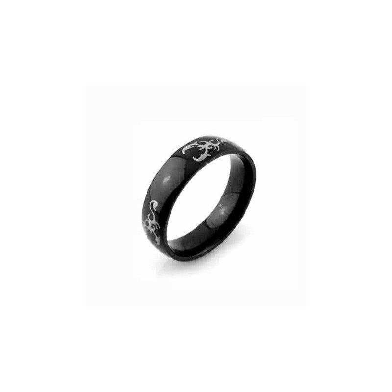 Bague Scorpion King Pour Homme En Titane Noir 6 Mm
