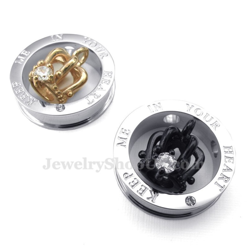 Collier Avec Pendentif Couronne Impériale En Titane Pour Couple (Chaîne Offerte) (Une Paire) Collier Avec Pendentif Couronne Impériale En Titane Pour Couple (Chaîne Offerte) (Une Paire)