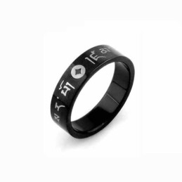 Bague Coréenne En Titane Noir Pour Homme De 6 Mm