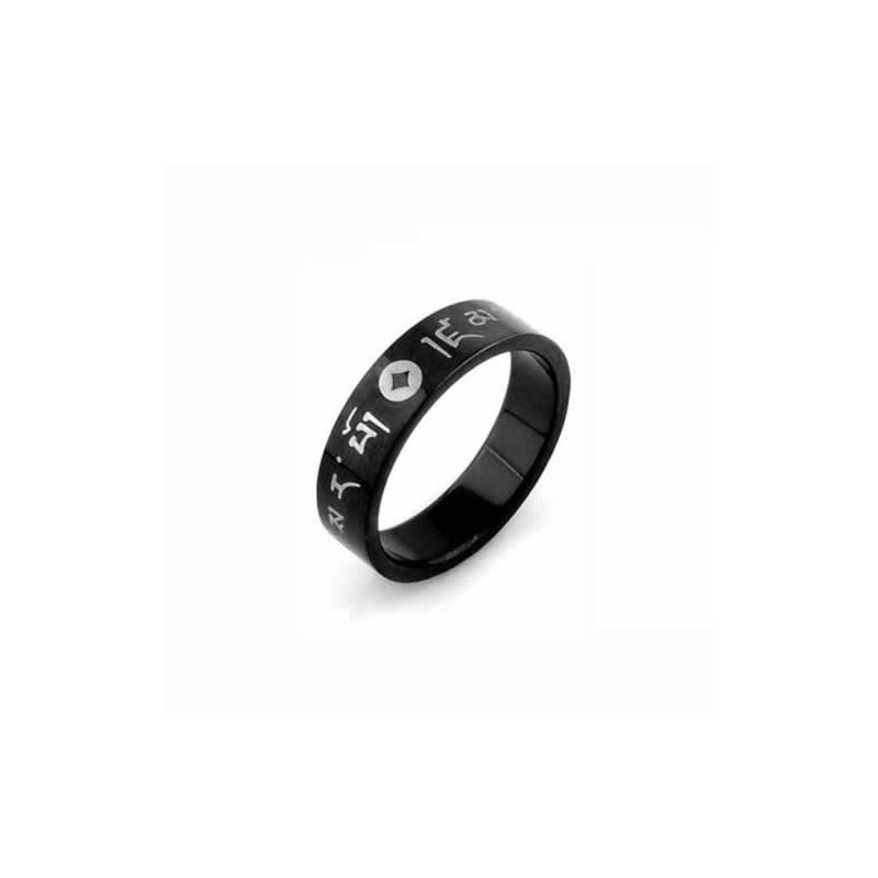 Bague Coréenne En Titane Noir Pour Homme De 6 Mm Bague Coréenne En Titane Noir Pour Homme De 6 Mm