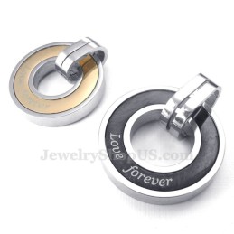 Collier Avec Pendentif En Titane Pour Couple (Chaîne Offerte) (Une Paire)
