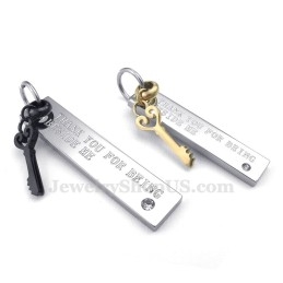Collier Avec Pendentif Clé En Titane Pour Couple (Chaîne Offerte) (Une Paire)