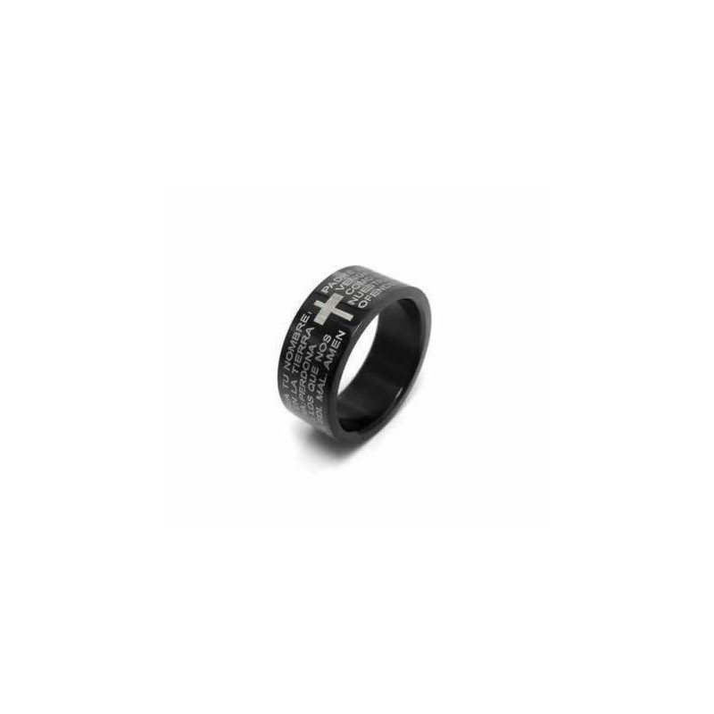 Bague En Titane Noir Pour Homme Avec Croix Biblique De 6 Mm Bague En Titane Noir Pour Homme Avec Croix Biblique De 6 Mm
