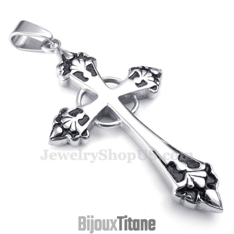 Collier Avec Pendentif Croix En Titane (Chaîne Gratuite)