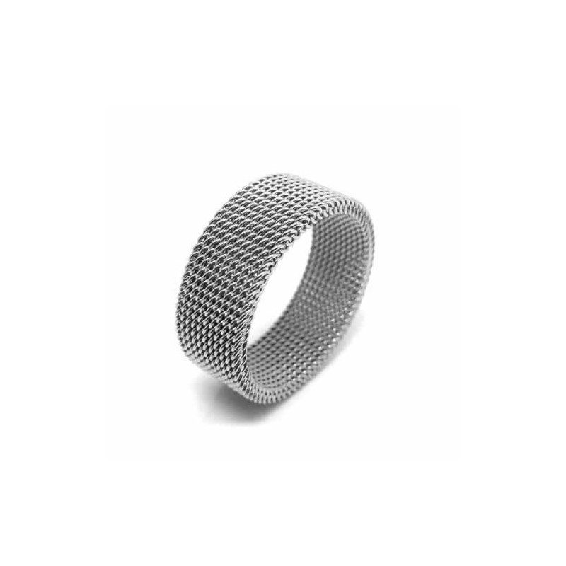 Bague Unisexe En Titane Maillée De 8 Mm